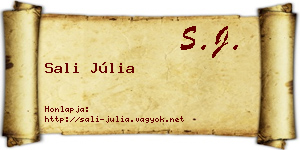 Sali Júlia névjegykártya